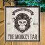 Monkey Bar Personalised Home Pub Sign Man Cave Sign, thumbnail 6 of 9