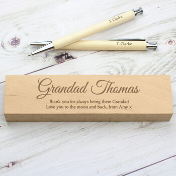 Personalised Message Wooden Pen And Pencil Box Set, 2 of 10