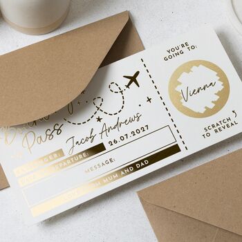 Personalised Boarding Pass Scratch Gift Voucher, 4 of 9