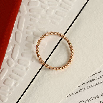18ct Rose Gold Vermeil Bobble Ring, 6 of 6