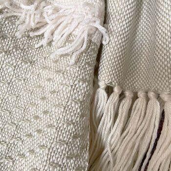 Offwhite Fringe Throw, 5 of 5