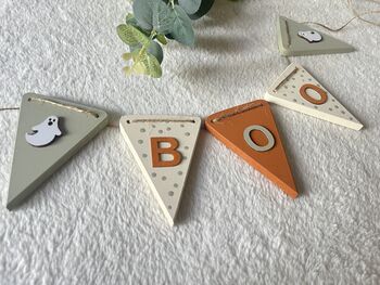 Halloween Wooden Bunting Pumpkin Garland Decoration, 9 of 9