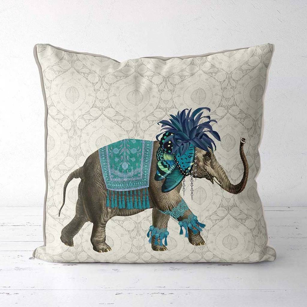 Niraj Elephant Decorative Cushion By Fabfunky Home Decor