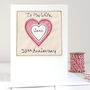 Personalised Heart Wedding Anniversary Card For Wife, thumbnail 1 of 12