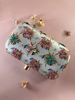 Handcrafted Flower Power Floral Clutch Bag, 3 of 6