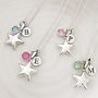 Birthstone Silver Star Necklace, thumbnail 2 of 12