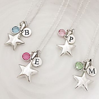 Birthstone Silver Star Necklace, 2 of 12