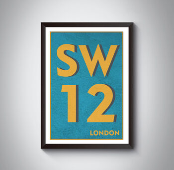 Sw12 Balham, Clapham South London Postcode Art Print, 8 of 10