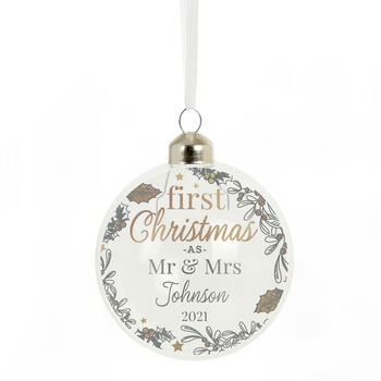 Personalised First Christmas As… Glass Bauble, 4 of 4