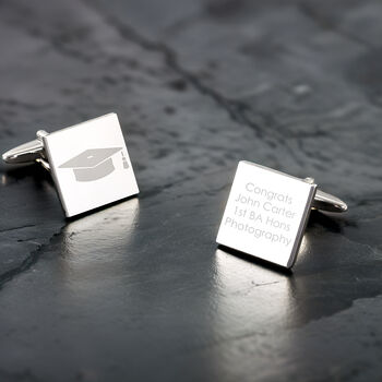 Personalised Graduation Square Cufflinks, 6 of 7