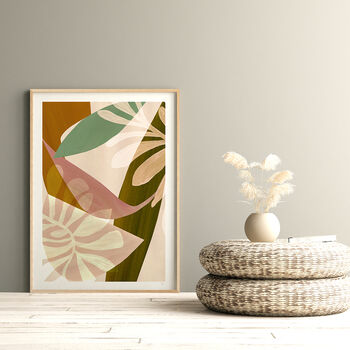 Earth Tone Abstract Leaf Wall Art, 2 of 11