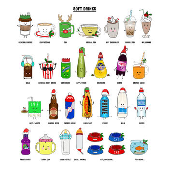 'Christmas With..' Personalised Drinks Print, 4 of 7