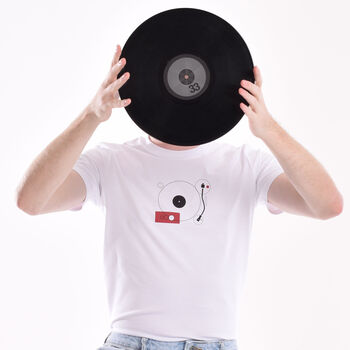 Turn White Organic Record Player T Shirt, 3 of 6
