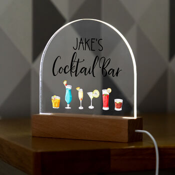 Personalised Cocktail Bar Light Sign, 3 of 6