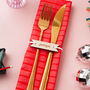 Christmas Personalised Name Napkin Tie Place Setting, thumbnail 3 of 7