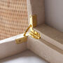 Faux Shagreen Ivory Storage Box With Gold Handle, thumbnail 3 of 4