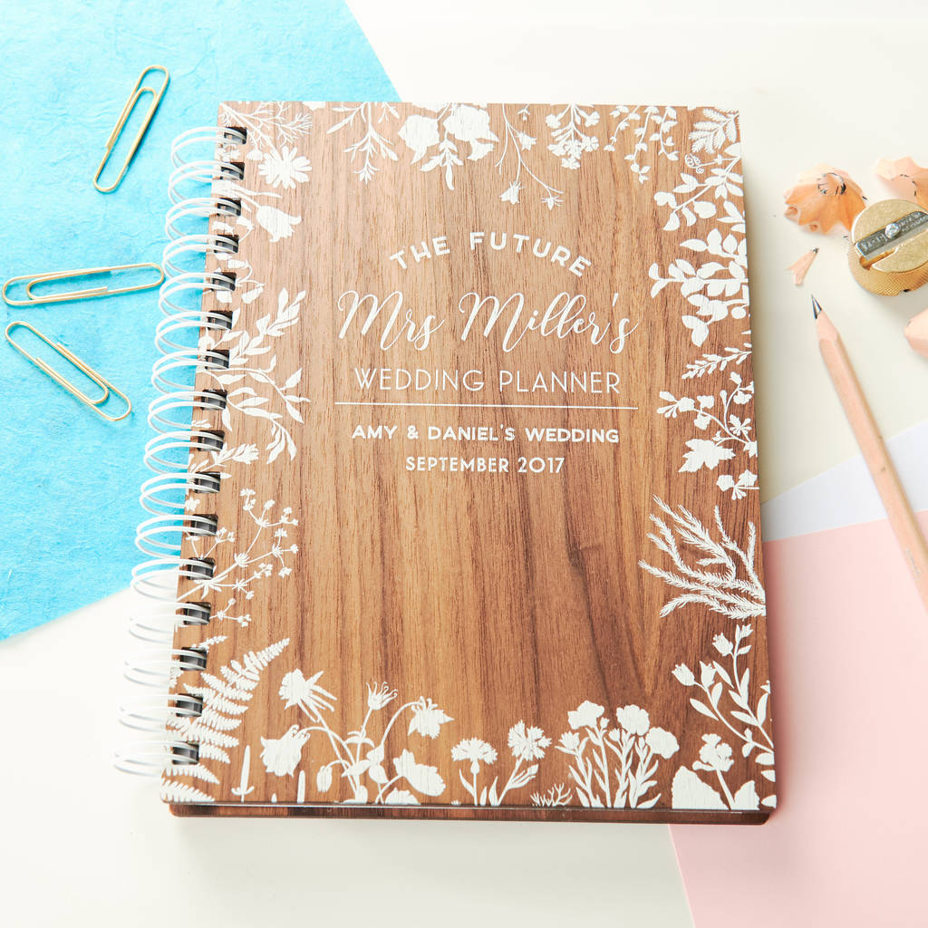 Personalised Walnut Wedding Notebook, 1 of 6