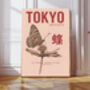 Pink Butterfly Tokyo Art Print, thumbnail 1 of 3