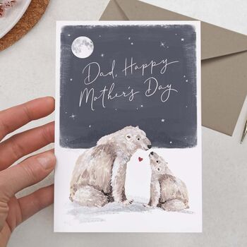 Cute Polar Bears, Happy Mother's Day Dad Card, 2 of 2