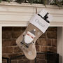 Personalised Grey Santa Christmas Stocking, thumbnail 1 of 3