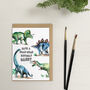 Personalised Dinosaurs Watercolour Birthday Card, thumbnail 1 of 4