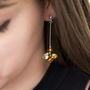 Sterling Silver Spiral Amber Cluster Stud Drops, thumbnail 2 of 4