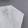 Rose Gold Plated Silver Double Hoop Ear Cuff Earring, thumbnail 5 of 7
