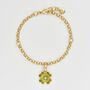 Gold Lucky Clover And Pearl Charm Bracelet, thumbnail 1 of 9