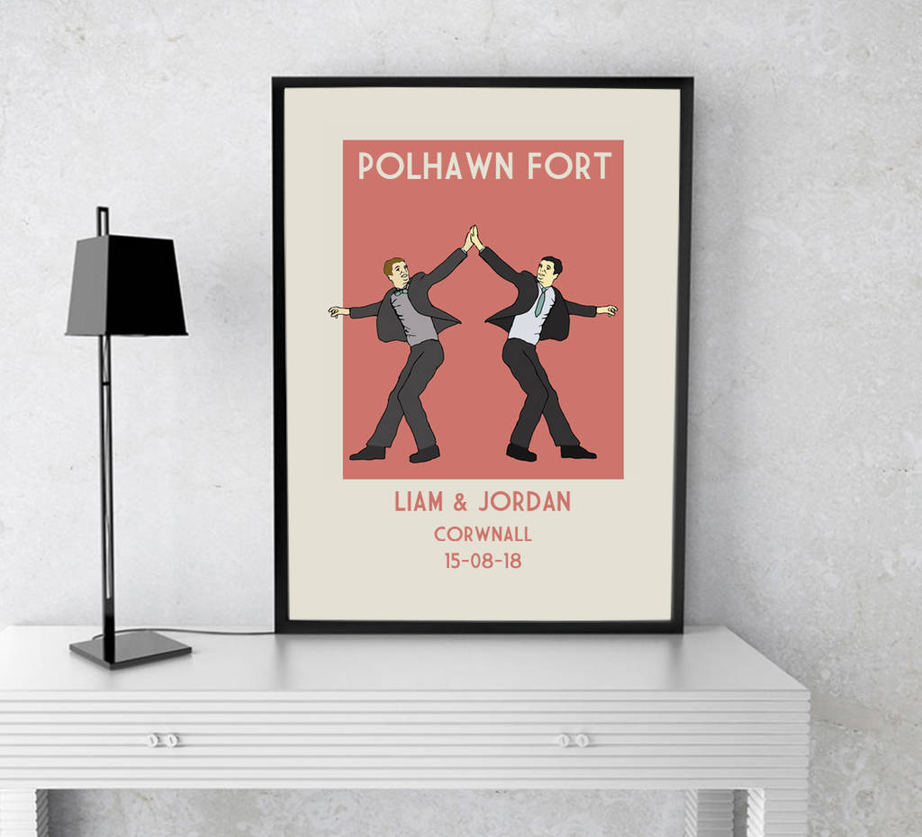 Mr And Mr Personalised Wedding Print, 1 of 4