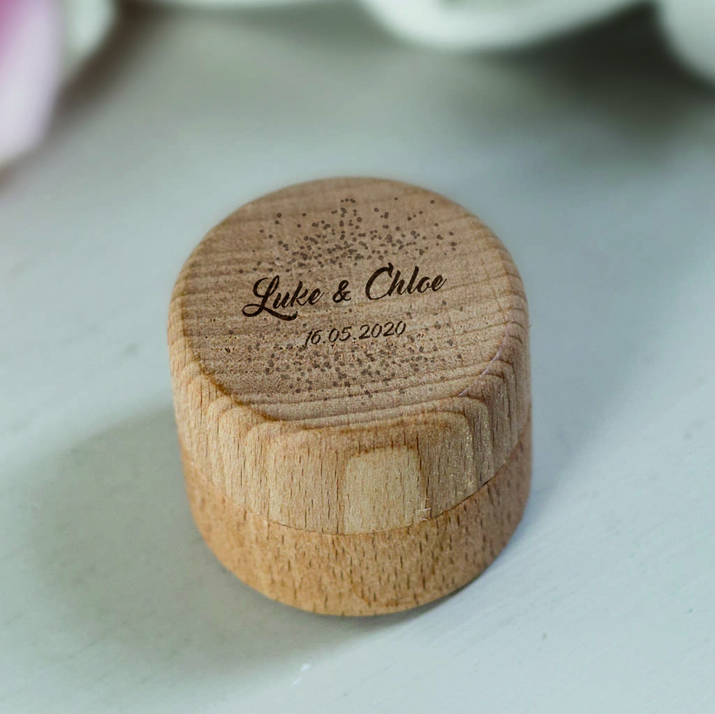 Personalised Names And Date Confetti Ring Box By Ellie Ellie
