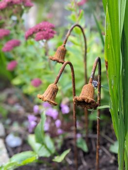 Metal Rusty Bluebell Flower Garden Ornaments, 2 of 5