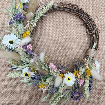 Colourful Spring Dried Flower Wreath, 6 of 6