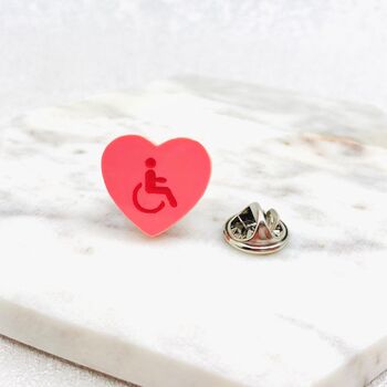 Disability Symbol Heart Pin Badge, 3 of 10