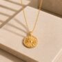 Double Sided Soleil And Lunar Disc Gold Plated Necklace, thumbnail 1 of 3