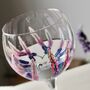 Pink Muscari Hand Painted Gin Glass, thumbnail 3 of 9
