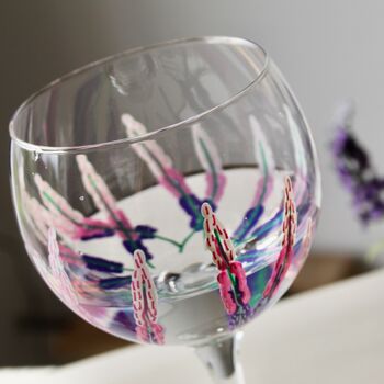 Pink Muscari Hand Painted Gin Glass, 3 of 9