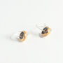 Ceramic, Glass And Gold Sterling Silver Hoop Earrings Black, thumbnail 4 of 6