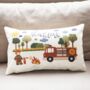 Personalised Fire Fighter Illustration Bedroom Cushion, thumbnail 1 of 6