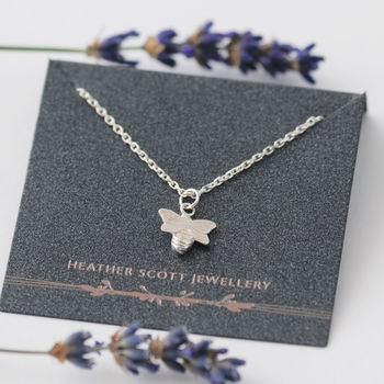 Sterling Silver Bee Necklace, 2 of 11