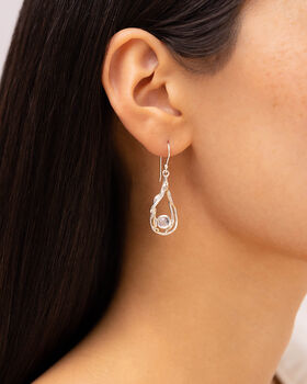 Cabochon Moonstone Dangle Earrings, 3 of 4