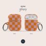 Y2k Orange Check Air Pods Case With Keychain, thumbnail 4 of 5