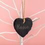 Personalised Slate Heart Christmas Decoration Or Favour, thumbnail 1 of 2