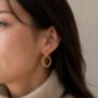 18 K Gold Plated Rope Twisted Drop Hoop Stud Earrings, thumbnail 1 of 9