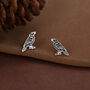 Sterling Silver Crow Raven Bird Stud Earrings, thumbnail 4 of 11