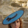 Modern Boater Hat In Black And Turquoise 'Allegra', thumbnail 5 of 12