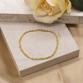 9ct Yellow Gold Twist Curb Chain Bracelet, 2 of 5