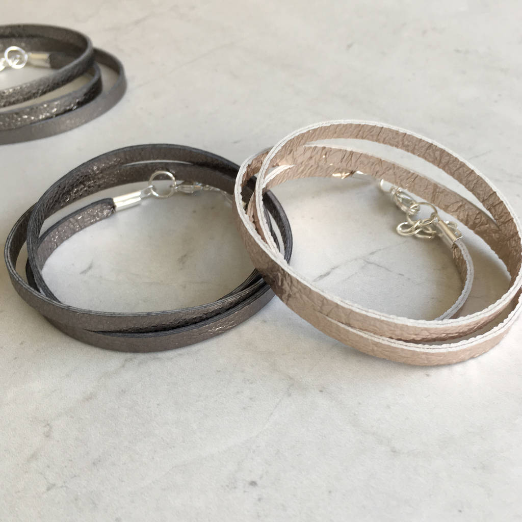Leather Triple Wrap Bracelet, 1 of 5