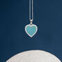 Sterling Silver Turqouise Halo Heart Necklace, thumbnail 2 of 11
