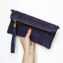 Personalised Soft Slouchy Suede Tassel Clutch Bag, thumbnail 4 of 11