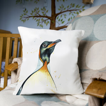 Inky Penguin Large Luxury Cushion And Pad, 3 of 3